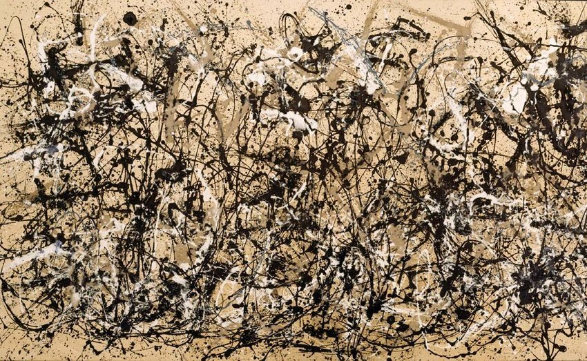Jackson Pollock's Autumn Rhythm (1950) displays continuous, meandering... |  Download Scientific Diagram
