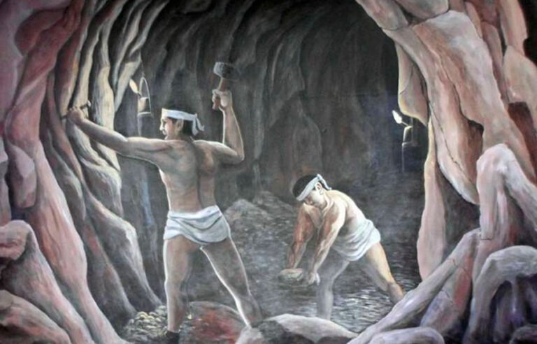 Mural Minero, Centro de Interpretación Alameda, obra de autor anónimo.